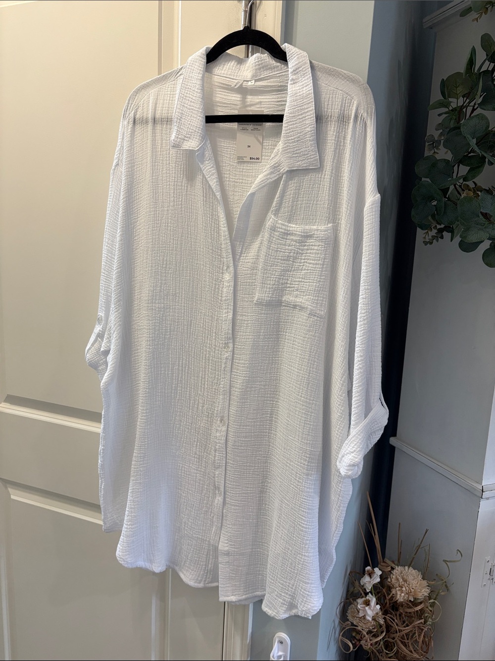 White Lightweight Button-Up Women’s Shirt